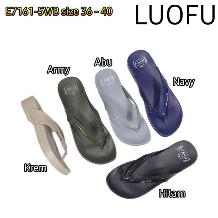 [KIA] E7161-5WB Jelly sandal karet wanita jepit luofu sendal murah import