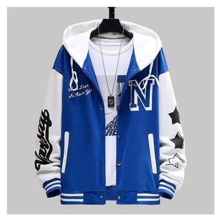 JAKET BASEBALL VARSITY HOODIE (S-XXXXXL-6XL) LOGO N OVERSIZED JAKET VARSITY KANCING BOMBER ULZZANG U