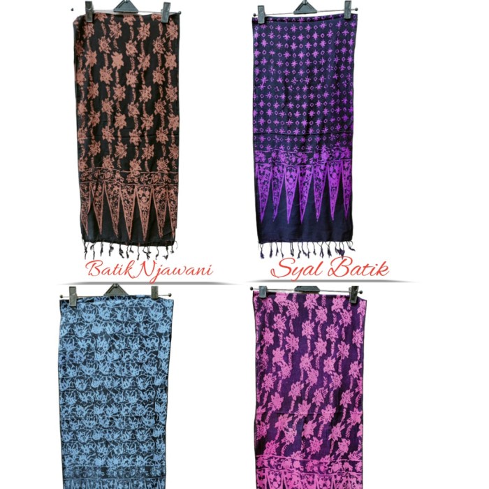 [SO59] Syal batik Scraft Batik Shawl Wanita Motif Etnik tradisional Cap batik