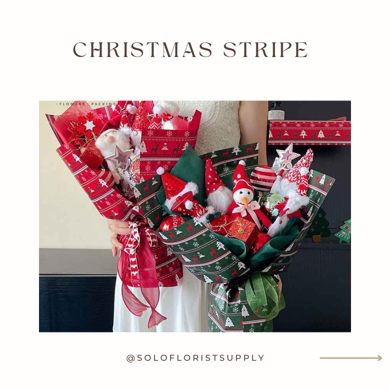 

CHRISTMAS STRIPE WRAPPING KERTAS KADO NATAL CELLOPHONE KERTAS BUKET CHRISTMAS PAPER PEMBUKUS BUNGA