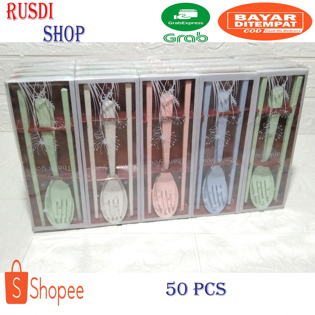 SOUVENIR SENDOK GOGRIN IMPORT KEMASAN KOTAK MIKA MOTIF ISI 50 PCS