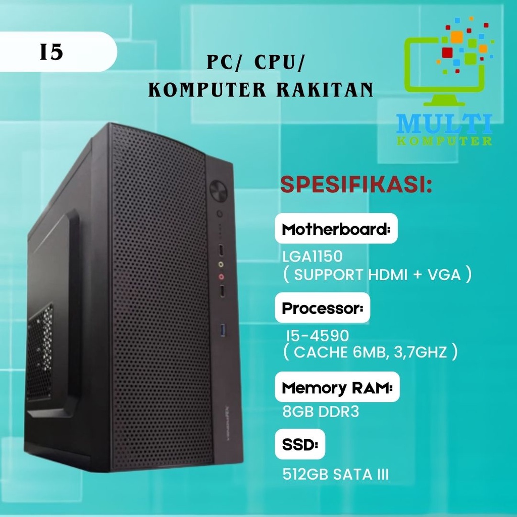 PC / CPU / KOMPUTER RAKITAN CORE i5 BARU GARANSI 1 TAHUN