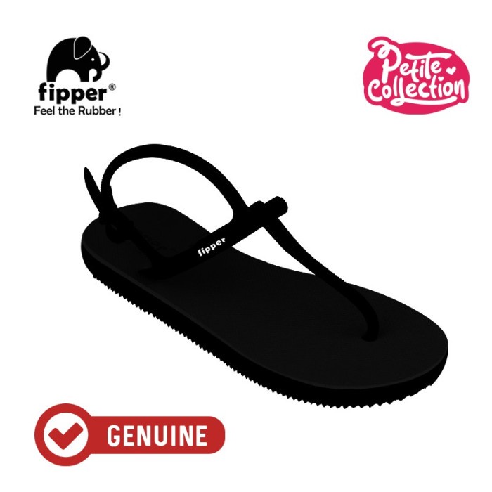 DRB Fipper Strappy Petite Black / Black / Sandal Jepit Tali Wanita - 3