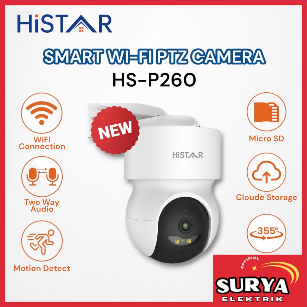 Kamera CCTV Pintar HISTAR HS-P260 Wifi Smart Camera Rotate Outdoor IP65