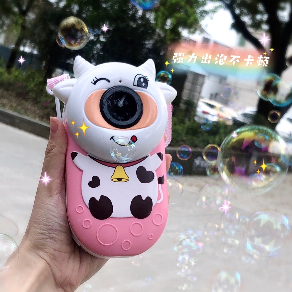 Mainan Gelembung Sabun Anak Bubble Refill Kamera Lucu Unik Karakter Hewan Peliharaan Sapi Camera Bub
