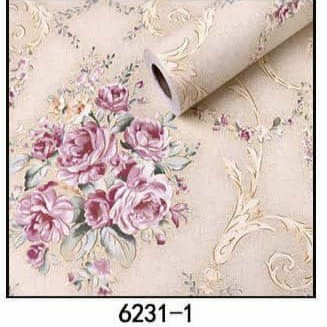 Wallpaper Bunga Shaby Cream • Wallpaper Dinding  - BUNGASHABY KREM