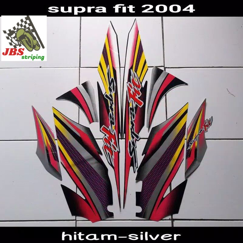 striping supra fit stiker honda supra fit disc 100 old lama 2003 2004 hitam silver