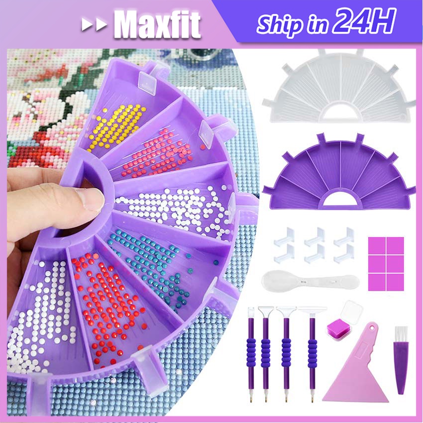5D DIY Diamond Painting Set Tool Kit Peralatan Alat Tray Pen Glue / Tool Diamond Painting Pen, Stora