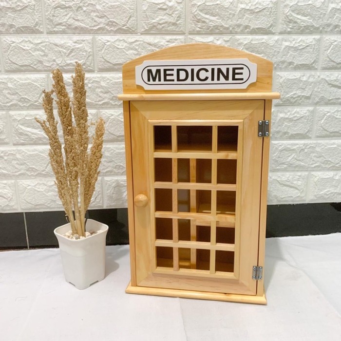 Kotak Obat P3K Motif London Medicine Warna Natural - Tanpa Laci