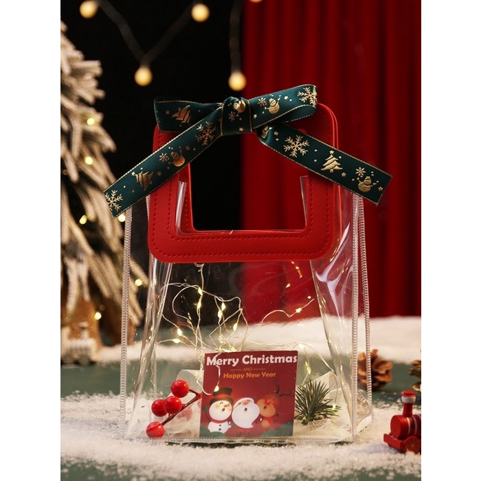 

Anjaniselle Tas pvc mika transparan sorvenir goodie bag hampers bag polos premium - maroon