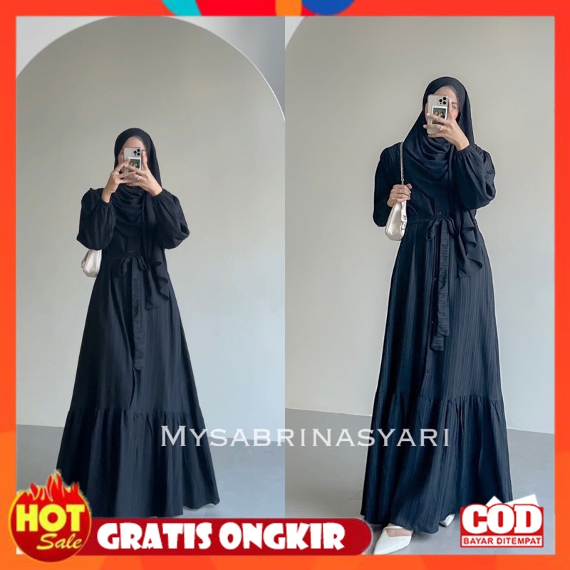 KAIN ADEM HALUS TEBAL / Gamis Lady Crush KAMILA Dress SABRINA SYARI Kualitas Premium - Gamis Polos S