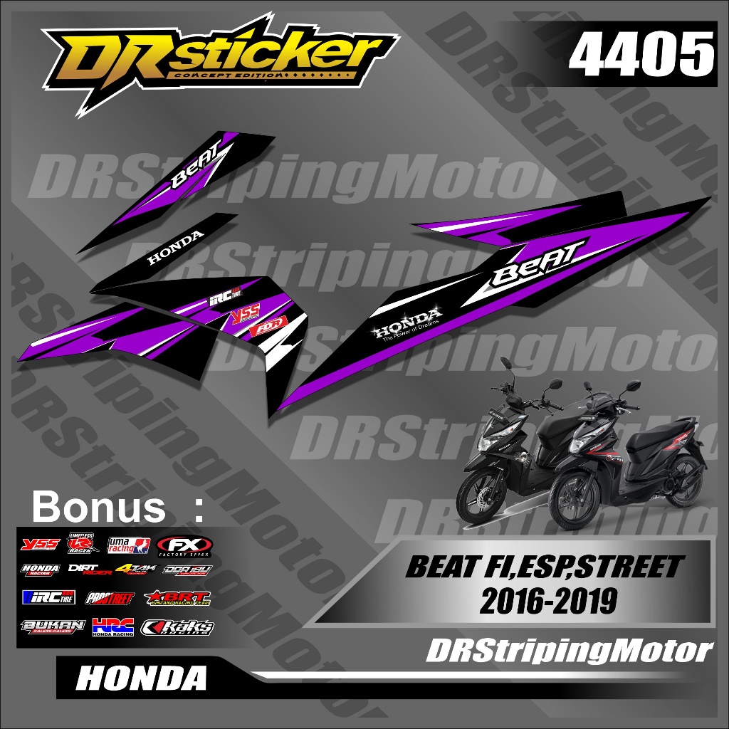STICKER STRIPING BEAT NEW 2016-2019 NEW DESIGN SIMPLE STYLE // STRIPING VARIASI BEAT NEW FI STREET S