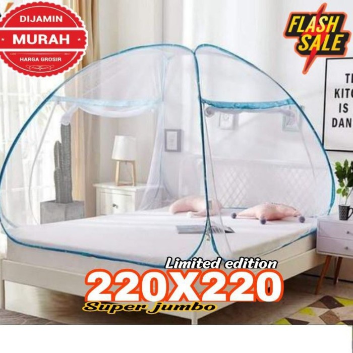 Terlaris ✨-KELAMBU TENDA Kelambu tenda 200x200 Kelambu lipat Kelambu butterf - 160x190