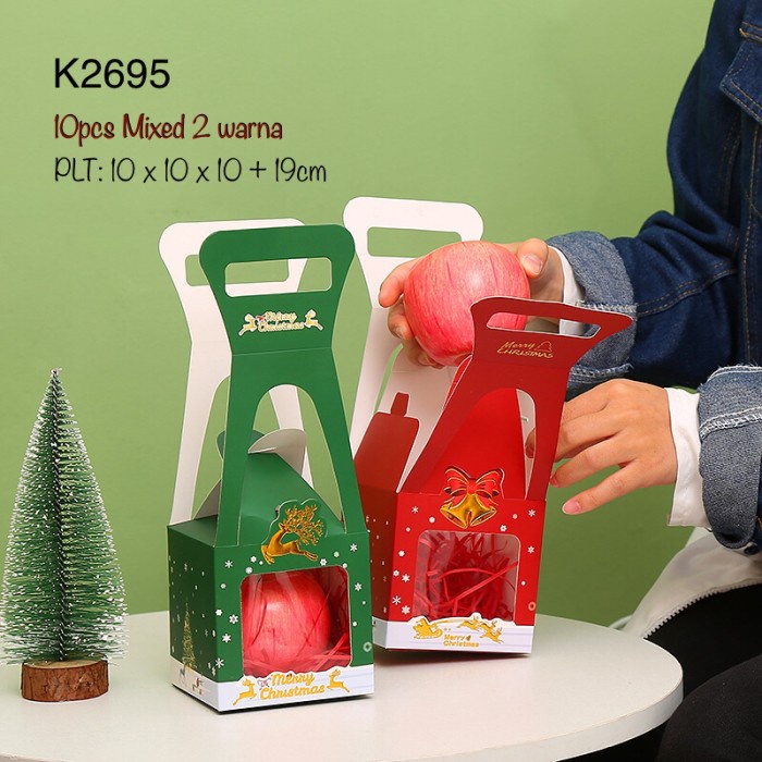 

(10pcs) Kotak Natal 1 Toples Cookies Nastar K2695 dus Christmas Box Goody Bag | K26