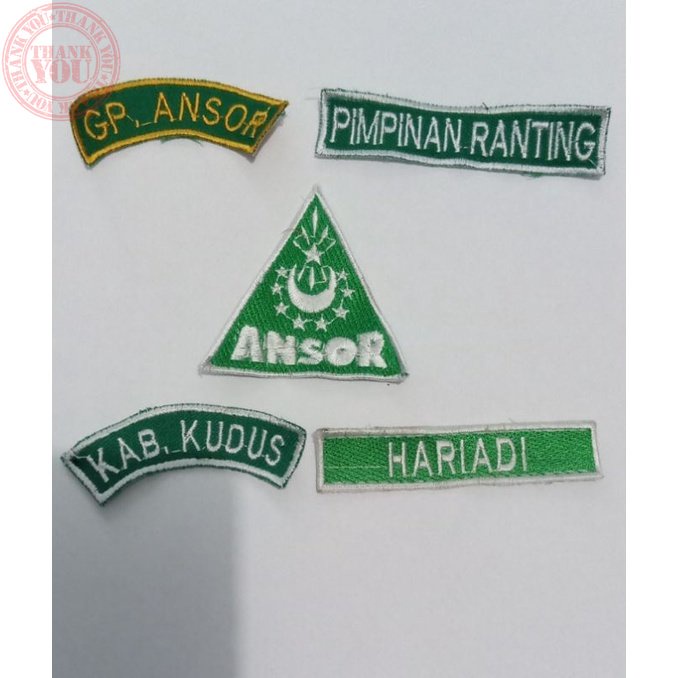 Bordir Bordir Ansor Bordir Emblem Paket Lengkap Atribut Ansor Logo Ansor Bordir Nama Bordir Nama Dad