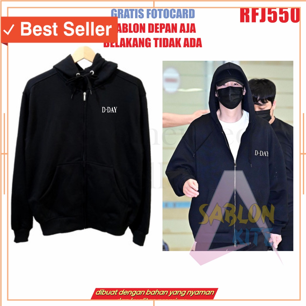 HOODIE WANITA KEKINIAN MURAH KOREAN STYLE - Gratis fotocard Jaket D-day tulisan dday suga agust D RF