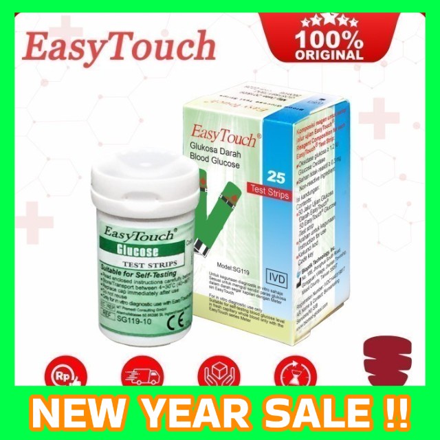 bisa gojek Easytouch Glucose Test Strip Cek Gula Darah Refill Isi 25 Easy Touch / Strip Kolesterol /