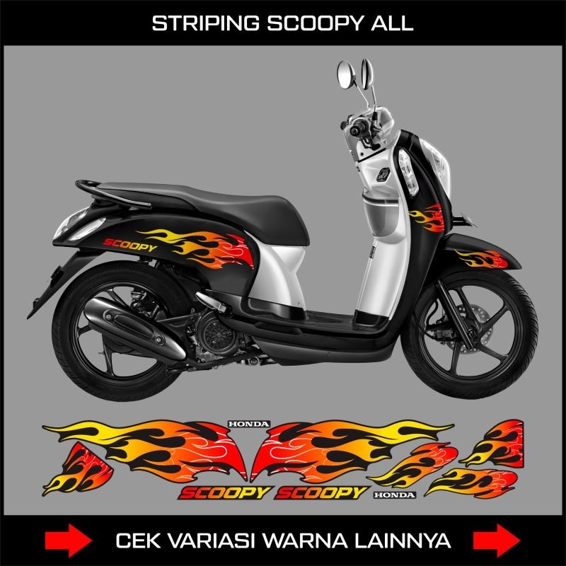 Striping Api Honda Scoopy Fi, Scoopy Karbu, Scoopy Donat 2010-2023 / Sticker Motor Scoopy Old-New / 