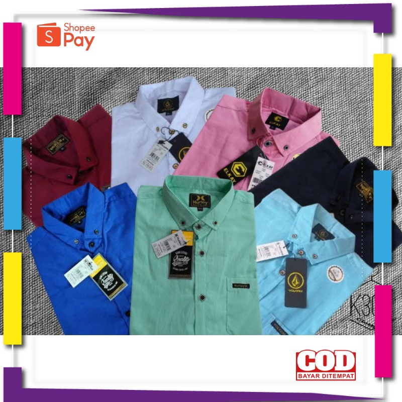 PREMIUM KOREAN STYLE / HEM Kemeja Polos Pria Kemeja Kasual Kemeja Pria Kemeja Pendek Ukuran M L XL