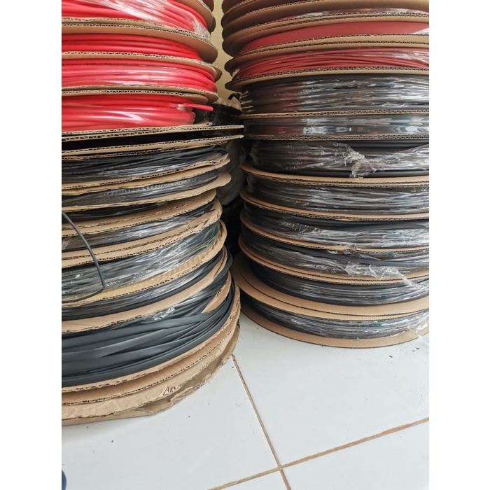 

1Rol 200meter Kabel Solasi bakar Heat shrink tube 2mm merah biru hitam - Merah -OLL