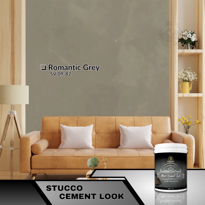 Cat Tembok Stucco Cement Expose - 1 Kg | Stucco Motif Semen Expose - Titanium Grey