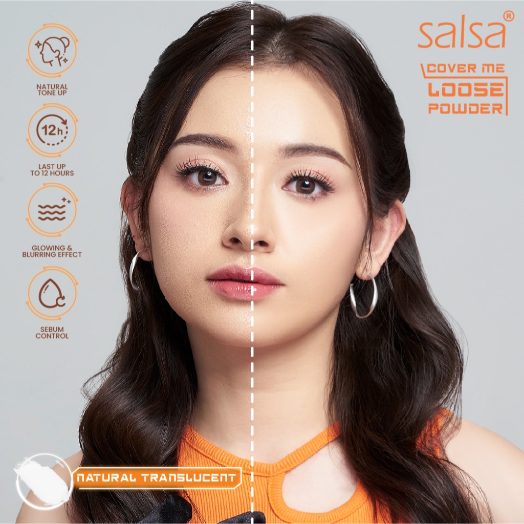 OM Salsa Cover Me Loose Powder - Bedak Tabur Oil Sebum Control Tahan Lama 12 Jam Setting Face Powder Natural Translucent