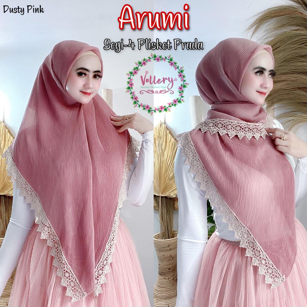 Jilbab Segiempat Segi Empat Arumi Square Plisket PRD Ori Vallery Hijab BY ATHIRTEXTILE
