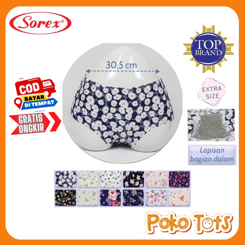 Sorex Cd Midi Seamless Wanita Motif Bunga 31186 All Size (L-QL) Celana Dalam Wanita Tanpa Jahitan An