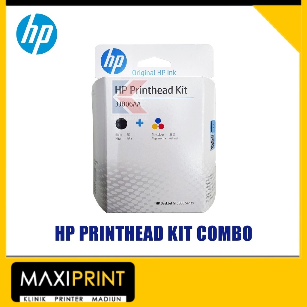 HP Printhead Kit / Print Head Combo GT51 Black & GT52 Color Original 3JB06AA for HP Ink Tank (GT5810