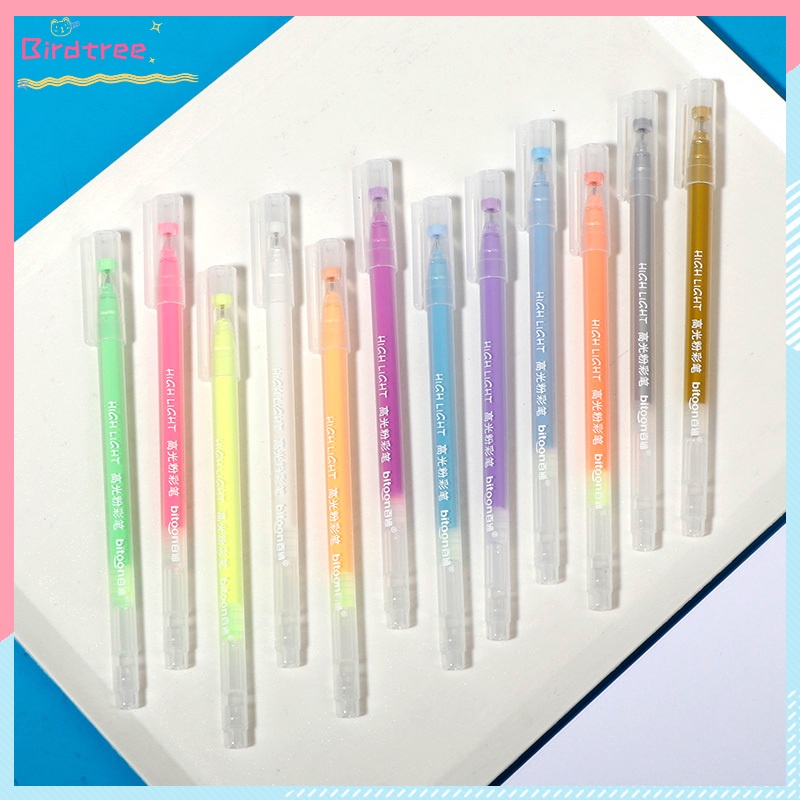 

[Readystock❤️COD]Children Metallic Color Glitter Pen,Pearl Watercolor Pen,Painting Graffiti Colorful Gel Pen