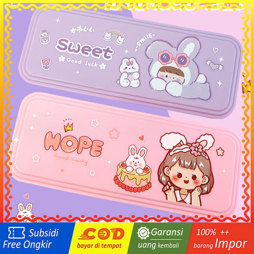 

TXS24 Pen Pencil Case Kotak Tempat Pensil Plastik lovely Pen Case Color MKT
