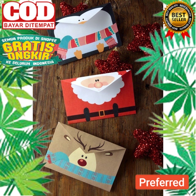 

AMPLOP NATAL-ANGPAO NATAL-custom nama isi 6 pcs// KOSTUM NATAL / POHON NATAL / AKSESORIS NATAL / HARI NATAL