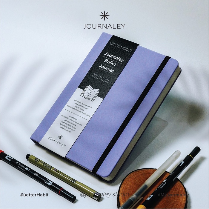 

Journaley Bullet Journal Notebook Planner A5 150 gsm | Baby Lilac - Extra B. Wrap