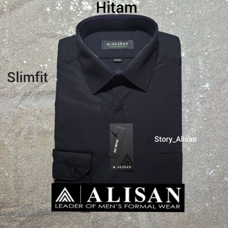 Kemeja ALISAN POLOS Slimfit Lengan Panjang ( 100% ORI )