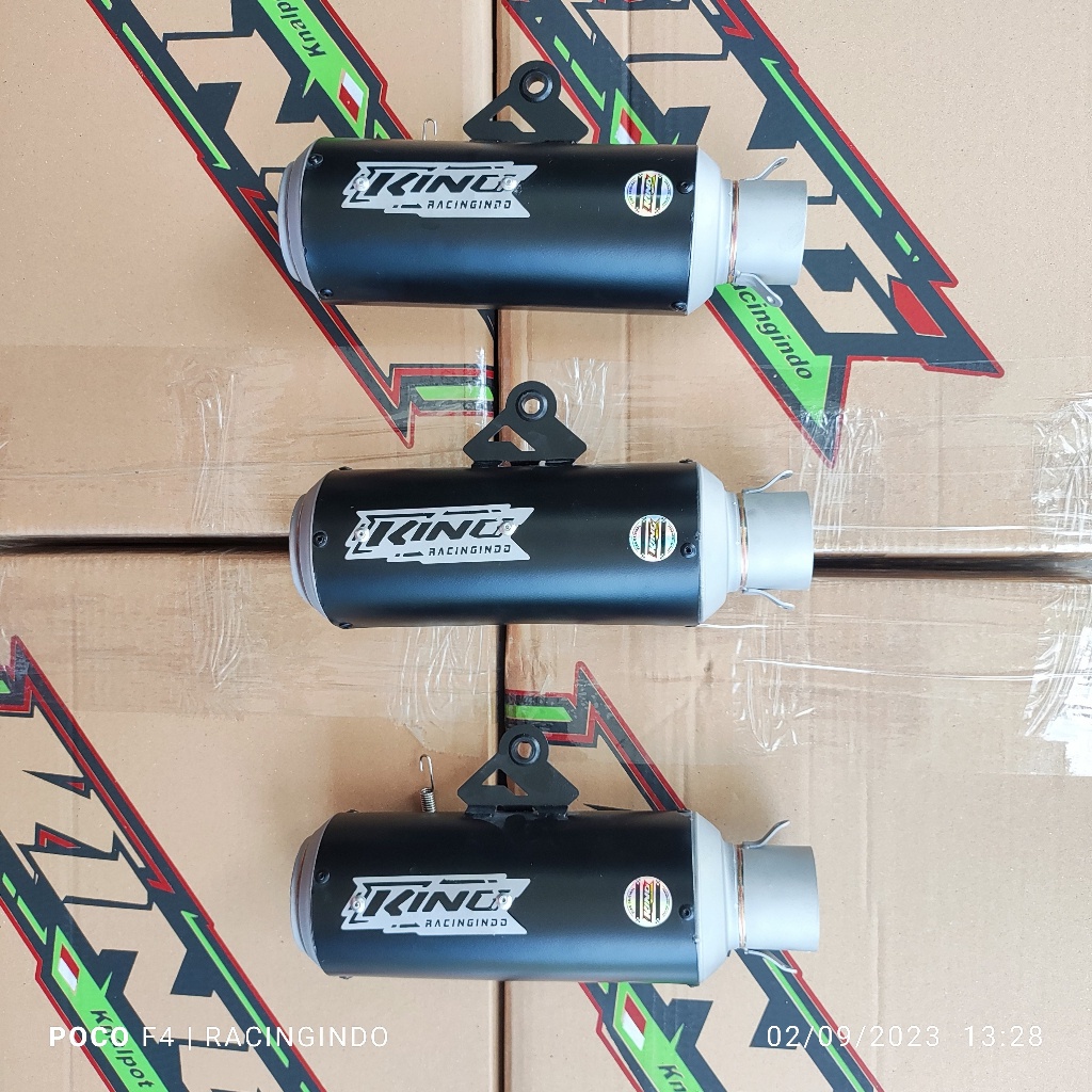 knalpot king original model dpj gp1 hitam sanblast slinser saja mx king mx 135 megapro vixion sonic 