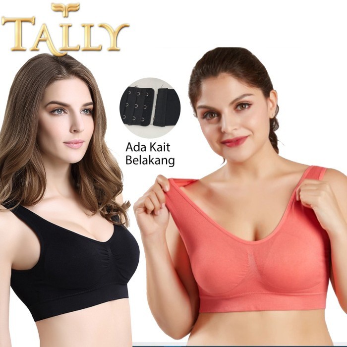 TALLY Bra Tanpa Kawat Busa Tipis Bahan Rajut Cup B/C Sport Bra BH W38