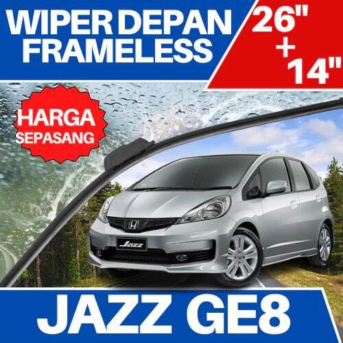 wiper frameless banana full karet honda jazz ge8