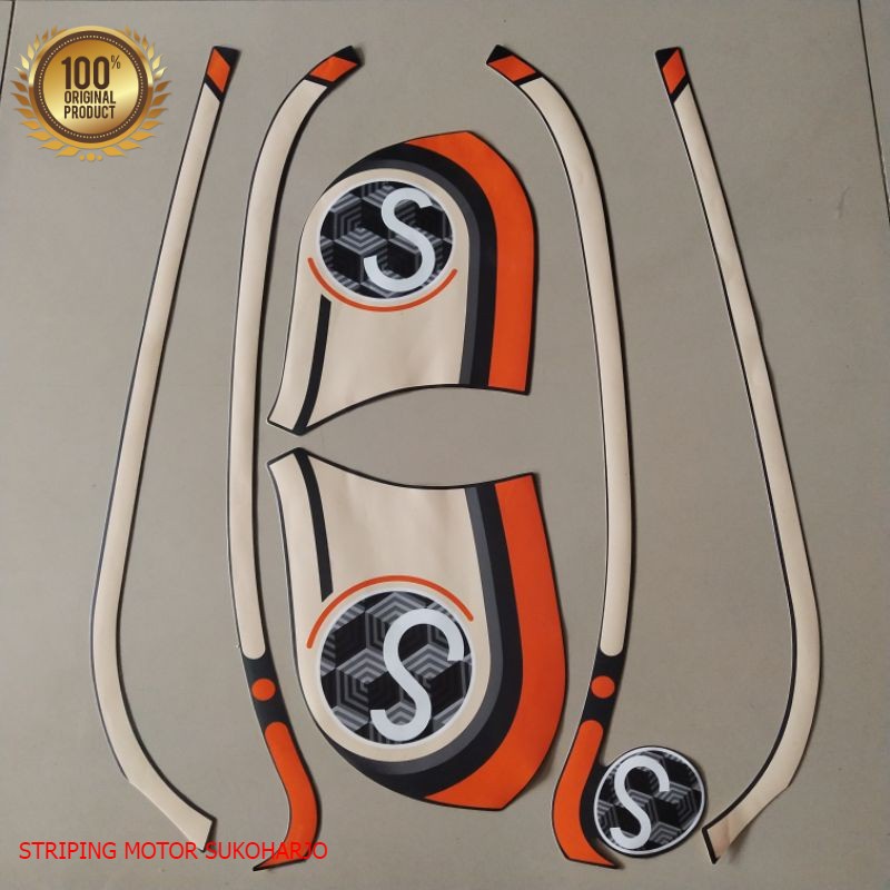 (ORI)  striping  honda scoopy 2021 biru Dongker kualitas original