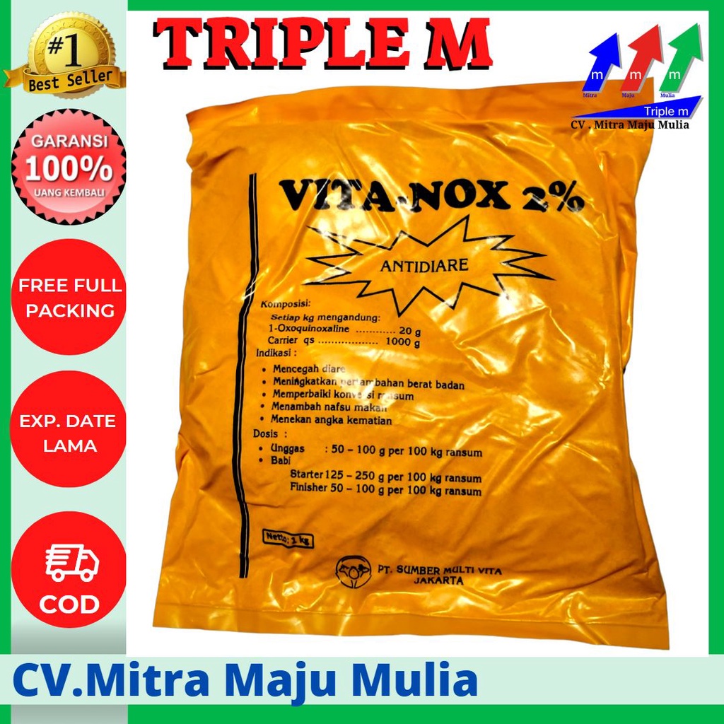 Vitanox 1 kg - Premix Pemacu Pertumbuhan & Penambah Berat Badan Hewan 3M