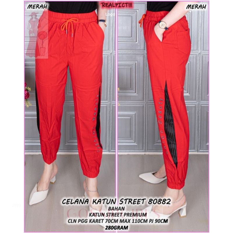 GossipGirls - NEW ARRIVALL  8081 Celana Joger Wanita Import Bangkok Katun Stretch Premium