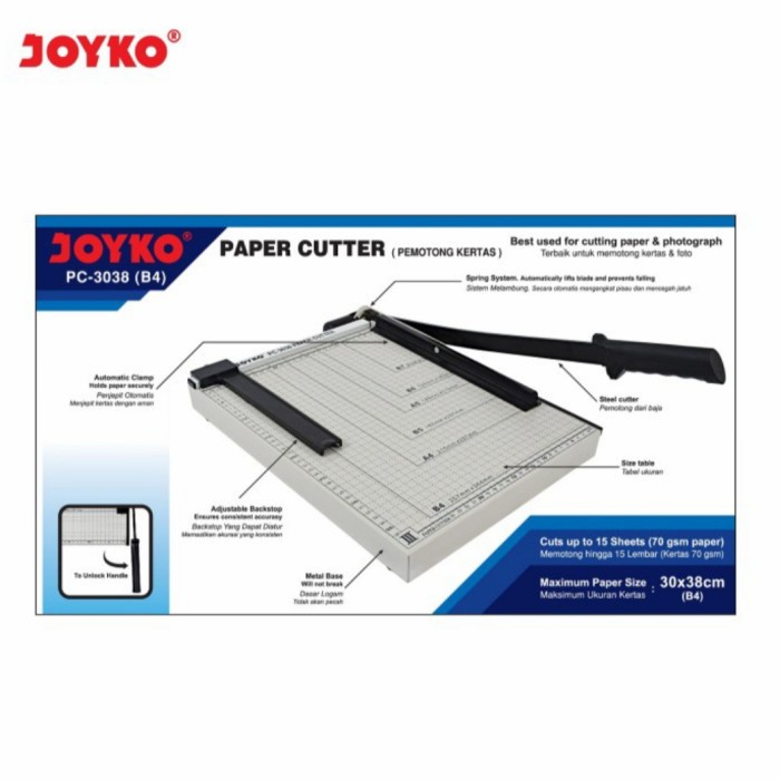 

JOYKO Paper Cutter / Pemotong Kertas Ukuran B4 PC-3038