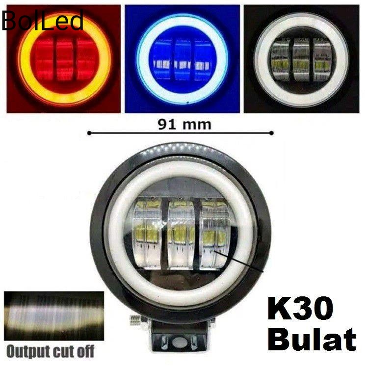 Lampu tembak LED bulat daymaker 3 mata 24v truk bus BolLED