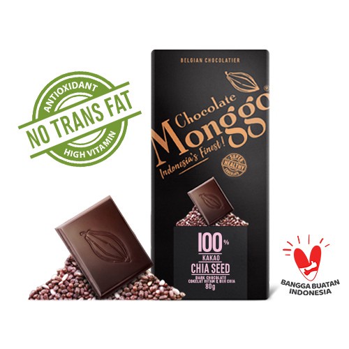 

[KUALITAS TERBAIK] Chocolate Monggo 80g Collection | 23 Flavors| Dark Coklat Snack Sehat 100% &Chia Seed