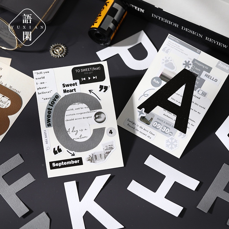 

[HARU] 26pcs Unsolvable Series Alphabets Sticker Pack Journal Kit DIY Huruf