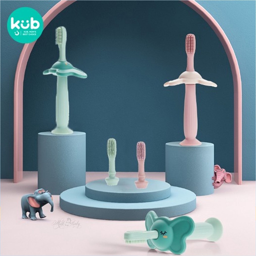 KUB Elephant Children Toothbrush with 1 spare head
