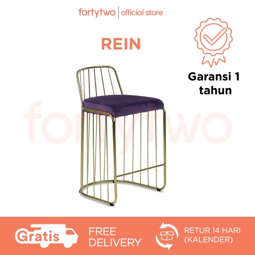 Fortytwo Kursi Rein Counter Chair Kursi Kerja Klasik Moderen Kursi Caffe Moderen Warna Ungu
