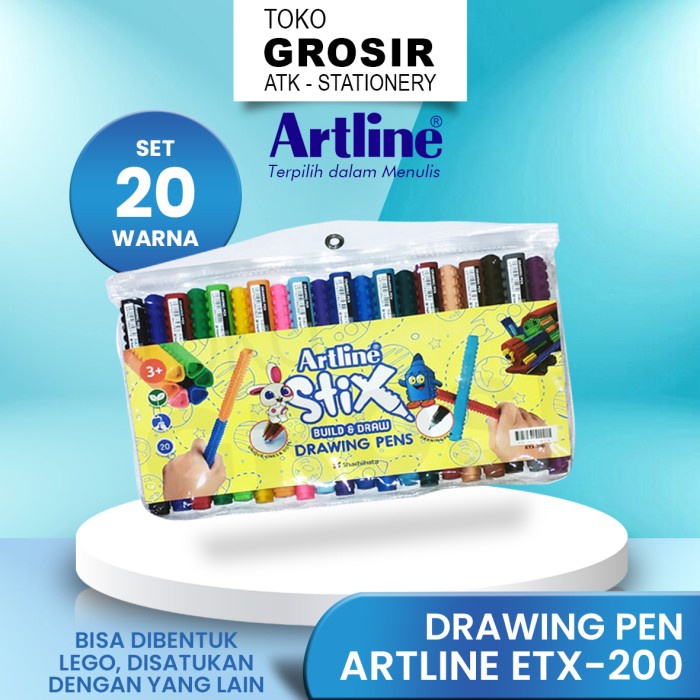 

Andma ARTLINE Spidol Stix Drawing Pen Set 20 Colours ETX-200/20W