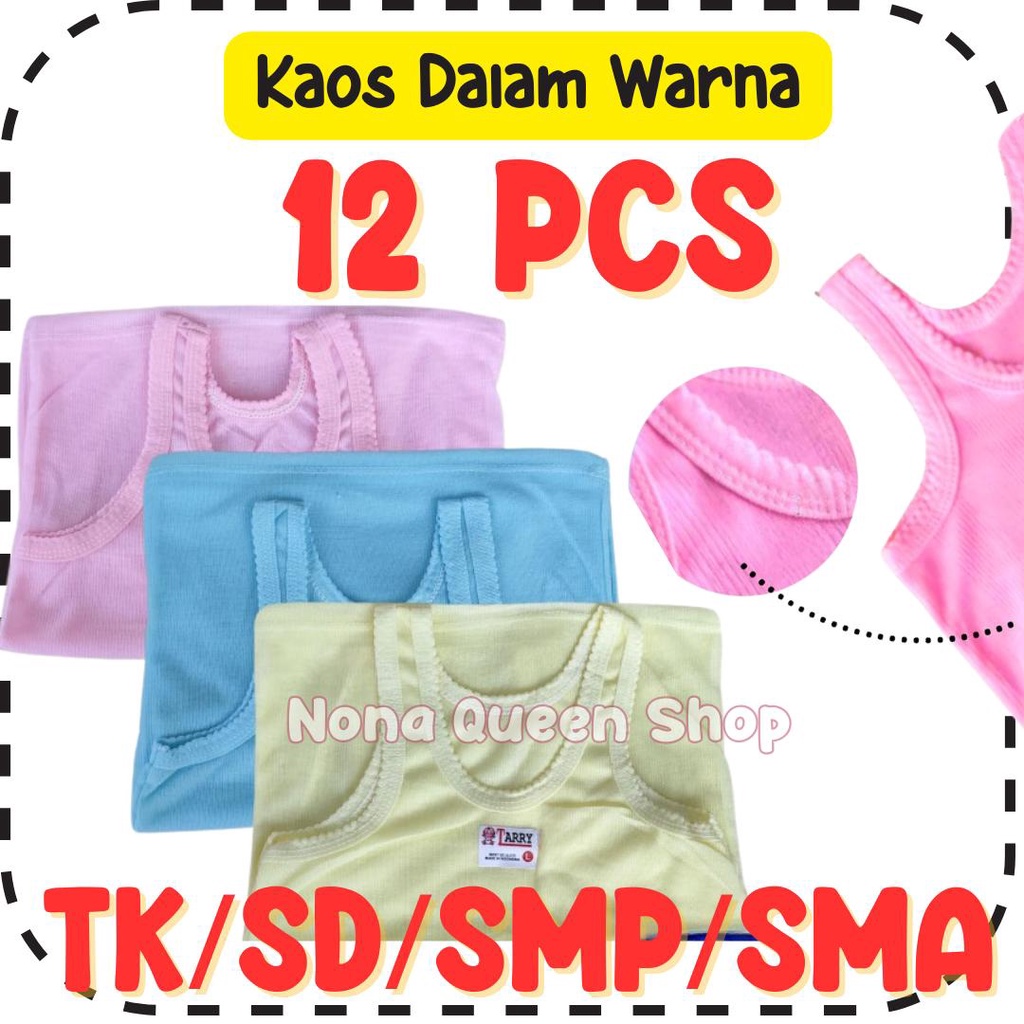 12 PCS SINGLET KAOS DALAM ANAK UNISEX TK SD SMP SMA