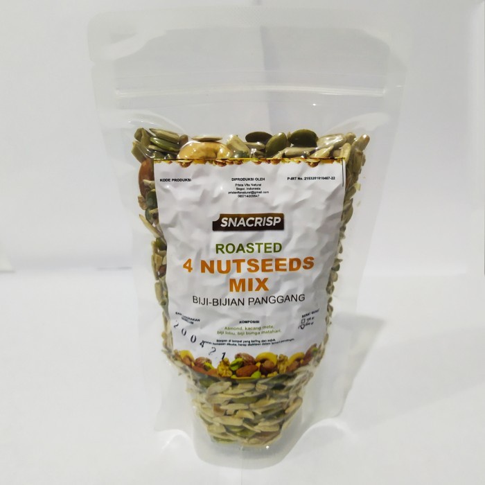 

Snacrisp Roasted 4 Nutseeds Mix 200gr Biji Bijian Panggang