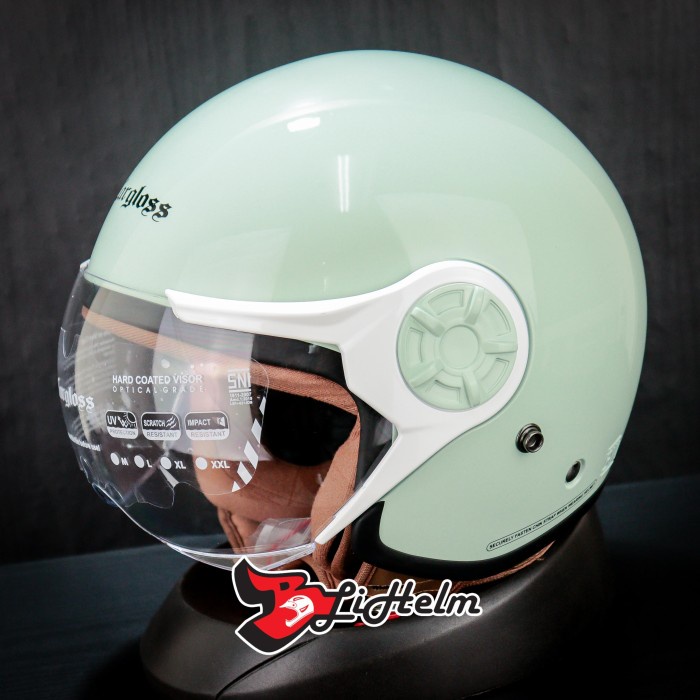 CARGLOSS HELM YR HIJAB | S GREEN WHITE | RETRO CARGLOSS